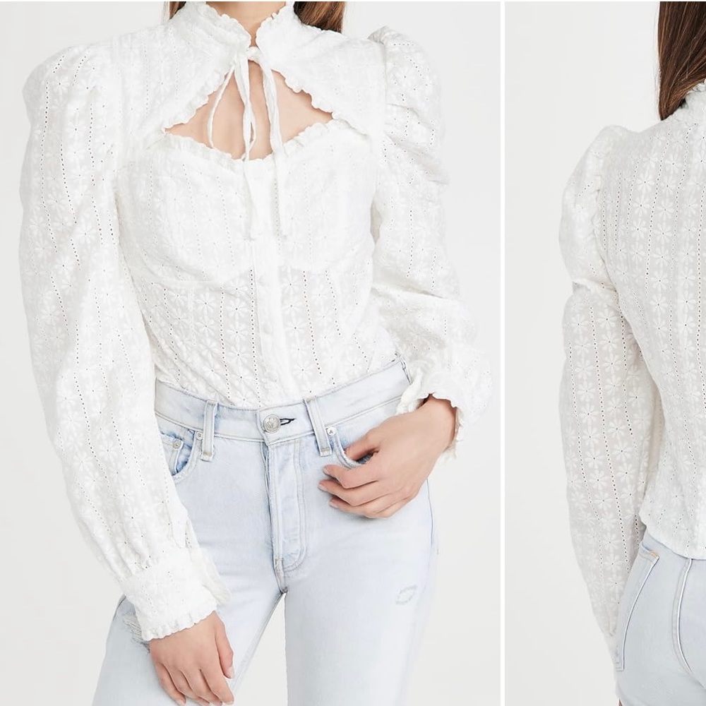 White Sister Jane Blouse (small, never been worn, NWT)